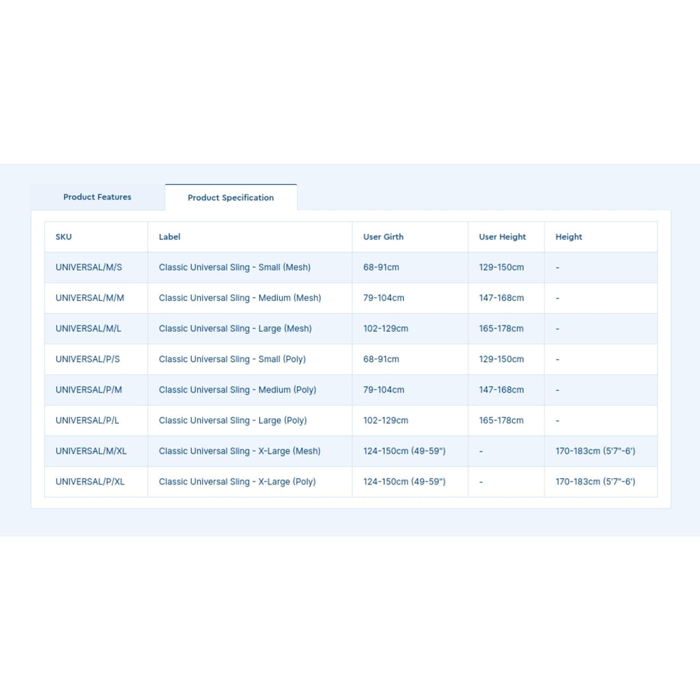 Classic Universal Sling UNIVERSAL/P/S | Sim & Skills