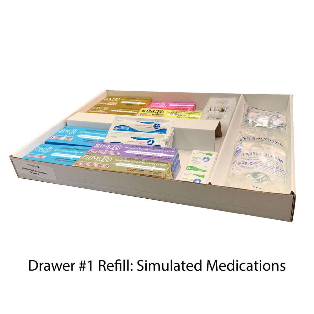 Loaded 5 Drawer Emergency Crash Cart for Simulation LC027920 | Sim & Skills