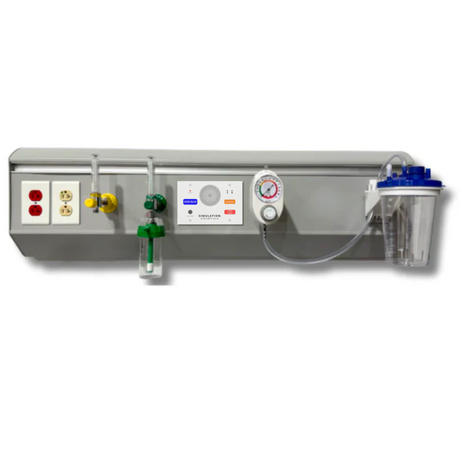 SE42 Axis simulation bedhead trunking unit mounted on wall in clinical simulation lab