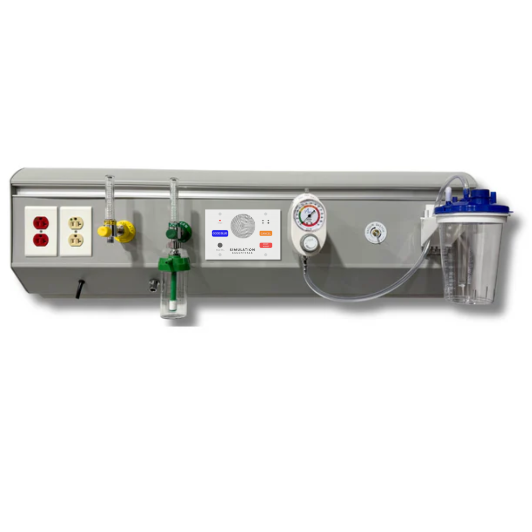 SE42 Axis simulation bedhead unit mounted on wall in clinical training environment