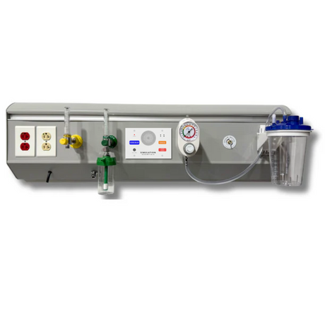 SE42 Axis simulation bedhead unit mounted on wall in clinical training environment