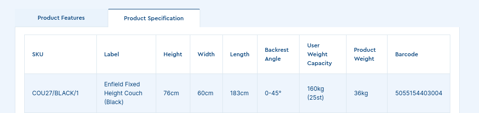 Enfield Fixed Height Couch