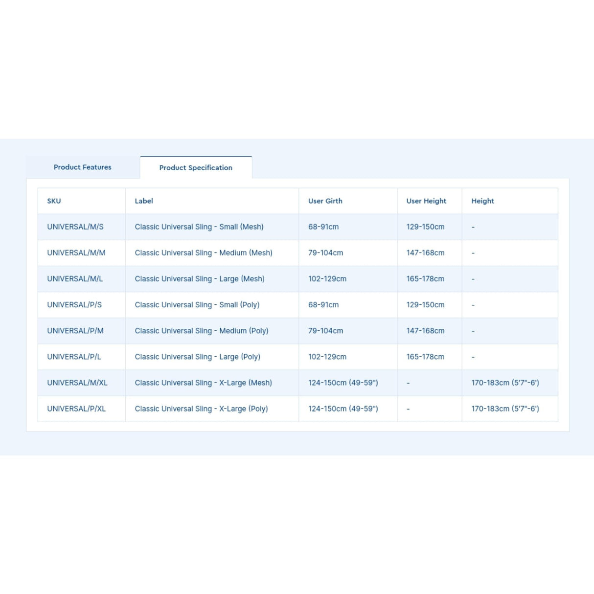 Classic Universal Sling UNIVERSAL/P/S | Sim & Skills