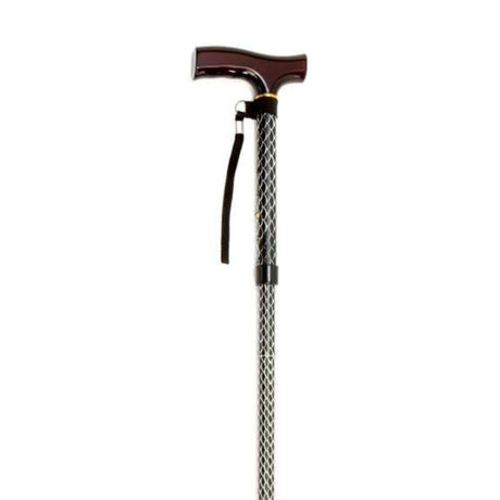 Folding Cane with Strap 10304BKW-6S | Sim & Skills